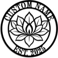 Personalized Lotus Metal Sign, Custom Lotus Flower Wall Decor, Zen Metal Wall Art for Bedroom Bathroom Garden, Yoga Studio and Housewarming Gift