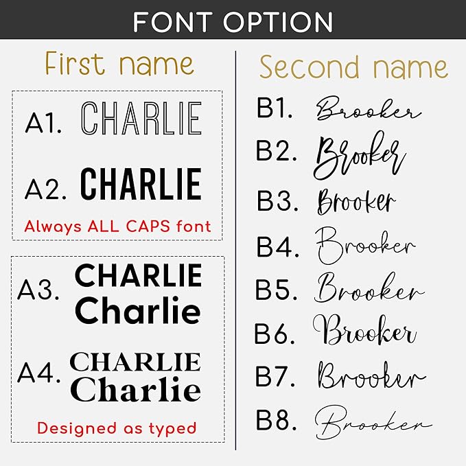Personalized Wooden Name Sign for Nursery - Custom Name Signs for Kids Room, Personalized Nursery Name Sign - Perfect Room Decoration, Wall Name Decoration & Wedding signs, Family Name Signs (First & Middle Name - Style 1)