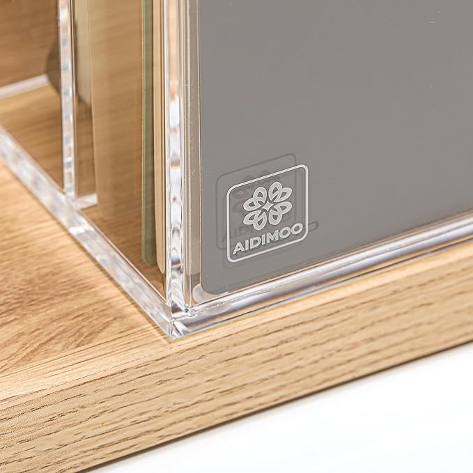 AIDIMOO Acrylic Magazine File Holder, 6 Vertical Compartments Desk Document Sorter Organizer, Clear Folder Rack Binder for Office, Documents, Tablets, Magazines, Books – Home/Classroom Rack