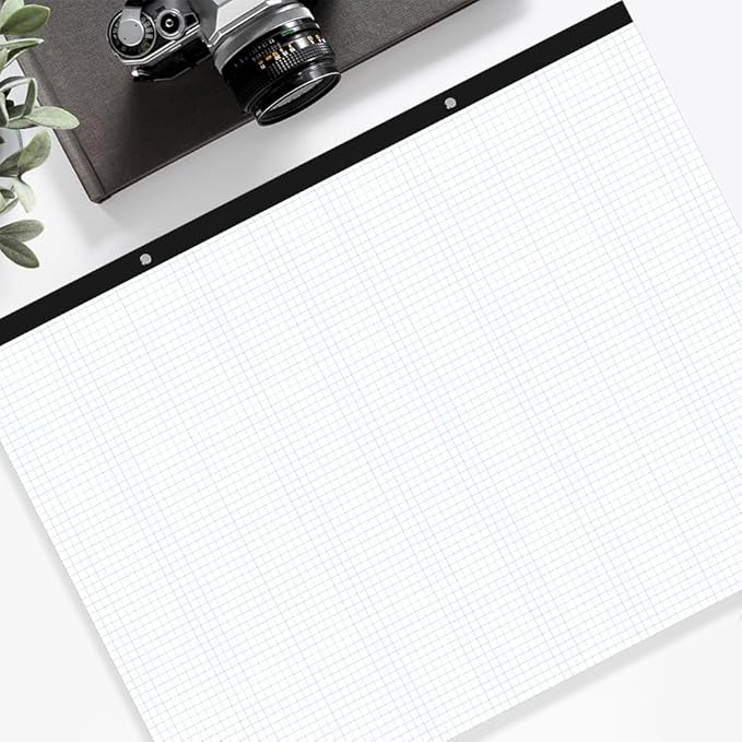 Large Engineering Graph Paper - 22" x 17" Grid Paper, 50 Sheets/100 Pages, 4"x4" Blue Grid Paper Pad Giant Drafting Pad Sketching Graph Paper for Engineer Architect Designer Mathematician Draftsman