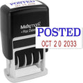 MaxMark Self-Inking Rubber Date Office Stamp with Posted Phrase Blue Ink & Date RED Ink (Max Dater II), 12-Year Band