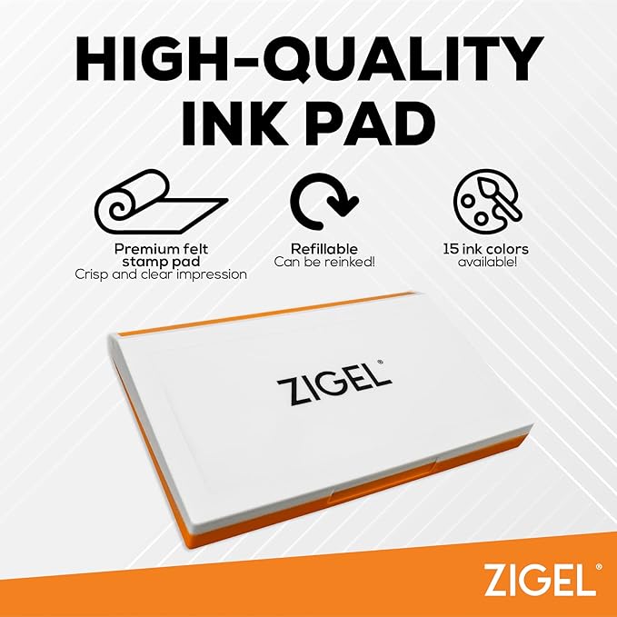 Plastic Case Stamp Pad Large Size, Sky Blue Color - Size: 4" x 7" - Choose from 15 Ink Colors
