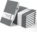 feela 8 Pack Journal Notebook Bulk for School, Hardcover Business Notebooks Classic Ruled Lined Journals with Pen Holder for Work Note Taking, with 8 Black Pens, 120 GSM, 5.1”x8.3”, A5, Gray