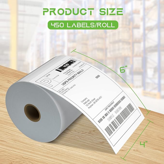 MFLABEL 4x6 Direct Thermal Shipping Labels - 20 Rolls of 450 Labels/Roll, Compatible with Zebra 2844/ZP450/ZP500/ZP505, USPS/FedEx/UPS/Amazon Shipping, Smudge-Resistant & Permanent Adhesive