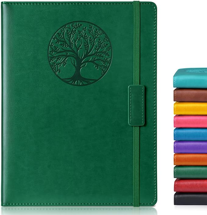 Biuwory Lined Journal Notebook for Women Men,256 Pages B5 Large Hardcover Leather Journals for Writing,Travel,Business,Work & School,College Ruled Notebooks for Note Taking,Diary Notepad 7.8"×10.2"