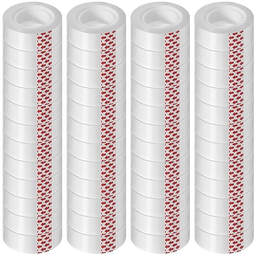 Turxayox 48 Rolls Transparent Tape Refills, Clear Tape, 3/4 x 800 Inches, Glossy Gift Wrapping Tapes for Dispenser, Office, School, Home