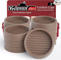 Yelanon Non-Slip Furniture Pads 12 Pcs 2" – Anti-Skid Grippers for Hardwood Floors, Rubber Furniture Feet & Bed Stoppers to Prevent Sliding(Brown)