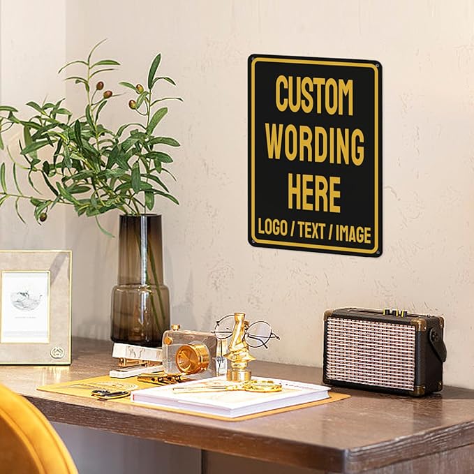 Custom Sign Bulk Personalized Metal Signs For Outdoor Indoor Business Home Store Office Yard Street Lawn Make Your Own Customized Signs With Your Logo Text Photo, 18x12inch