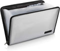 ENGPOW Expanding File Folder Important Document Organizer Fireproof and Waterproof Document Bag with A4 Size 13 Pockets Zipper Closure Non-Itchy Silicone Coated Portable Filing Wallet Pouch(Silver)