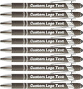 HEYZARDA Personalized Pens with Name Text Logo Custom Ballpoint Pen for Business Office Events with Stylus for Touchscreen 50 Pcs Grey