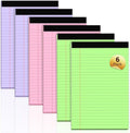Legal Pads 5x8 Inch, 6 Pack, Narrow Ruled, 5x8 Colored Legal Pad, Mini Double-Sided Printing Notepad Perforated Small Notepad 5x8" Lined Paper, 30 sheets, Colored Writing Pads for Office Home School