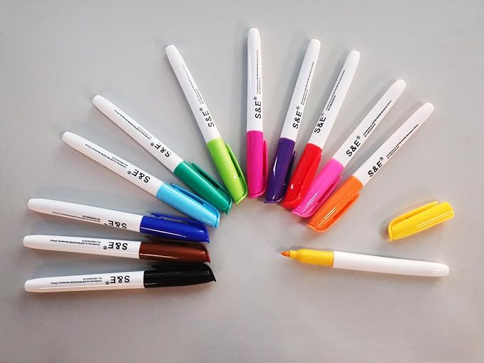 S & E TEACHER'S EDITION 96 Pcs Dry Erase Markers Colored markers 12 Assorted Colors with Low-Odor Ink Colored Whiteboard Markers for School, Office, Supplies