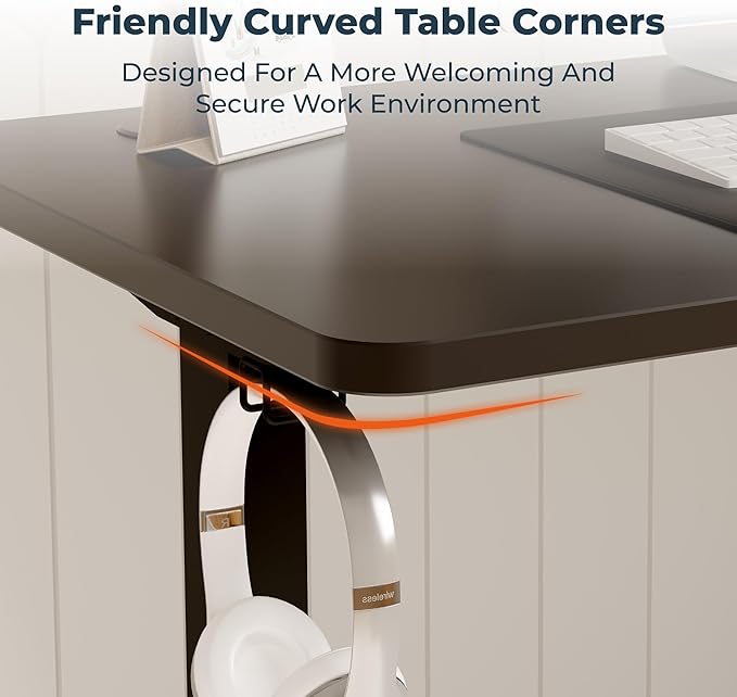 FitStand Adjustable Stand Up Desk Standing Desk, 40x24 Inches Home Office Desks with Memory Preset Computer Workstation, Splice Black Top + Black Frame