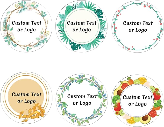 JOVELLO Personalized Custom Stickers - 60-1000 PCS Circle Custom Labels for Business, Logo, Office, Parties, etc (Labels Stickers-7)