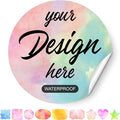 AHEADGOODS Custom Stickers - Personalized Labels, Circle, 5"x5", 100 Count, Vinyl, Waterproof, Glossy Finish, Business & Personal Use