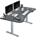 VIVO Electric 63 x 32 in Standing Desk, Memory Height Adjustment, 1B Series, Holds 220 lbs, Black Carbon Fiber Top Gray Frame, DESK-KIT-1G1R