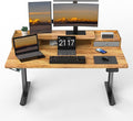 ExaDesk 55 x 30 Inch Electric Standing Desk with 2 Drawers, Adjustable Height Widened Stand Up Desk with Storage, Sit to Stand Ergonomic Workstation for Home Office, Light Rustic