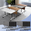 Conference Table Flip Top Mobile Conference Room Tables,Folding Conference Table with Wheels,Large Meeting Training Seminar Table Saving Space for Office Classroom(12C,61'')