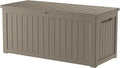 Decksplore Outdoor Storage Box Waterproof, 200 Gallon Lockable Resin Large Deck Box, Patio Storage Bin for Pool Accessories Cushion Furniture, Garden Tools, UV-Resistant Outside Delivery, Grey