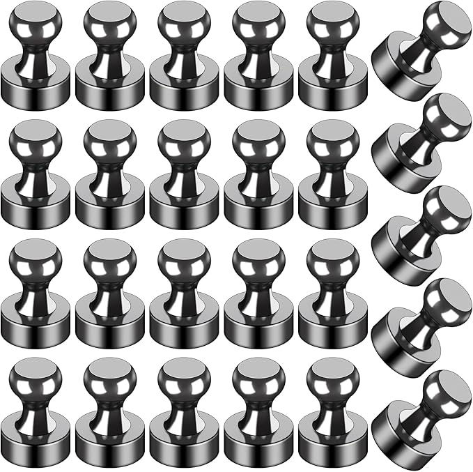 LOVIMAG Fridge Magnets 25Pcs Refrigerator Whiteboard Small Strong Magnet Classroom Kitchen Accessories Decorative Locker Set Decor Must Haves Office Calendar Refrigerador Magnetic Cute Crafts Black