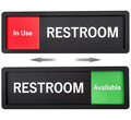 Restroom Sign – In Use/Available Slide Switch Sign ，Premium Durable Acrylic Material, Super Strong Self-Adhesive, Quick Installation, Suitable For Your Home And Business (9×3 Inches, Black)