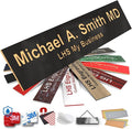 Engraved Door Signs for Office Personalized Black Plastic Door Plaque Gold Letters - Made in USA 2x4 B3