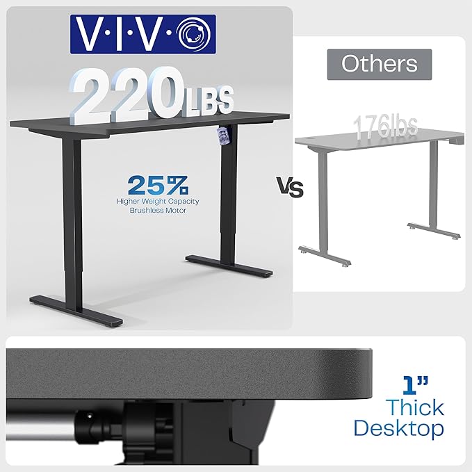VIVO Electric 55 x 28 in Standing Desk, Memory Height Adjustment, 1B Series, Holds 220 lbs, One-Piece Light Wood Top, Gray Frame, DESK-KIT-1G55C