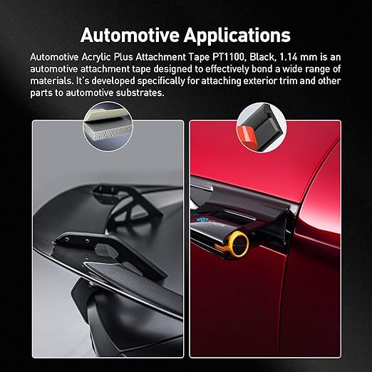 Automotive Acrylic Plus Attachment Tape 0.39" x 18Ft Made of 3M Double Sided Tape PT1100 Heavy Duty for Moldings Claddings Panels Pads and Other Car Automotive Applications