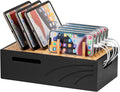 Cozivolife Bamboo Charging Station for Multiple Devices, Charger Organizer Desk Docking Stations Rack for Phones, Tablets, Laptop, Perfect to Work from Home (Natural and Black, M)