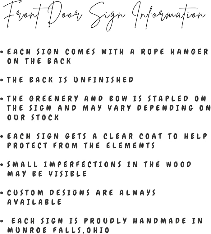 Wood front door sign Wood sign Home decor Welcome sign Sign for front door House warming gift Wedding gift (Nice Package, 11" Width)