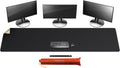 Mydours 79" x 20" Super Large Desk Mat, PU Leather & Cork Desk Pad, Extra Large XXXL Desk Mouse Pad for Workstation, Office, Home, Computer Desk Mat with Keyboard & Mouse (Black)