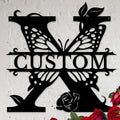 Personalized Custom Letter Name metal Signs,Custom Black Letter Monogram Wall Art Decor,Metal Signs Plaques Outdoor wall Decorative Signage (X)