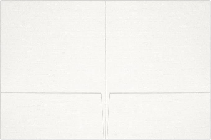 LUXPaper 9" x 12" Presentation Folders | Two Pocket | White Linen | 100lb. Cover | 100 Qty