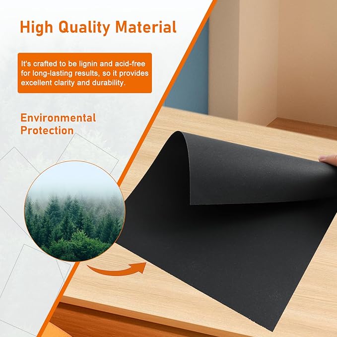 Guakicae 60 Sheets Black Cardstock 4 x 6 Printer Paper, 300gsm/110lb Heavyweight Flat Card Stock Craft Paper for DIY Card Making, Invitations, Greeting Cards, Postcards, Graduations