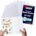 Hygloss Blank Books - Bulk 20 Pack – 5.5" x 8.5" A5 White Paperback Blank Books for Kids to Write Stories, Doodle, Arts & Crafts – Plain Drawing Sketchbook, Unlined Journal, Notebook Without Lines