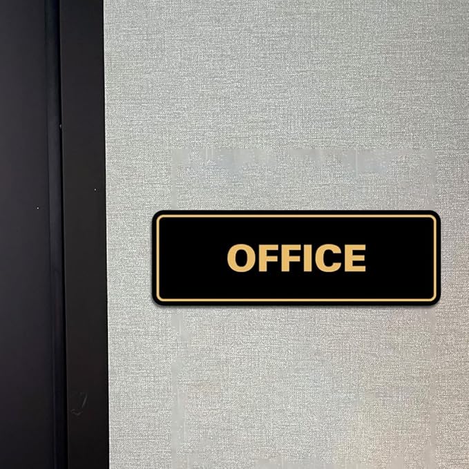 Signs ByLITA Standard Office Sign - Professional Business Signage - Easy to Install (Walnut) - Small 5 Pack