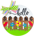 Wood front door sign Wood sign Home decor Welcome sign Sign for front door House warming gift Wedding gift (Fence spring-DS032(NC) P002, 22" Width)