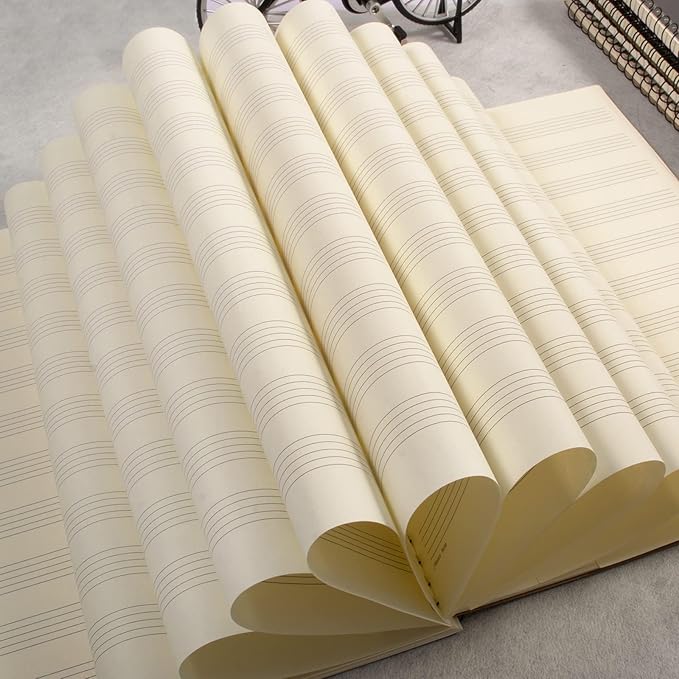 MAXCURY Blank Sheet Music Composition Manuscript Staff Paper Art Music Notebook Black 100 Pages 26x19cm (DJ)