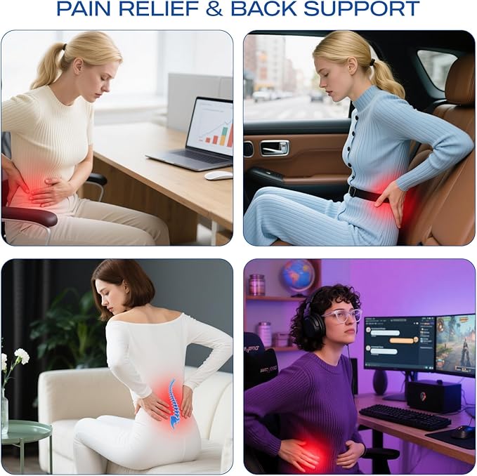 Skechers Lumbar Support Pillow for Office Chair,Memory Foam Lumbar Pillow,Lower Back Pain Relief Lumbar Pillow,Ergonomic Design Back Support Pillow for Office Chair,Car,Home,Travel,Gray