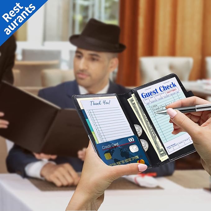 Methdic Guest Checks Server Note Pads 1000 Orders Waitress Notepad for Restaurants (20 Books)