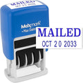 MaxMark Self-Inking Rubber Date Office Stamp with MAILED Phrase & Date - Blue Ink (Max Dater II), 12-Year Band