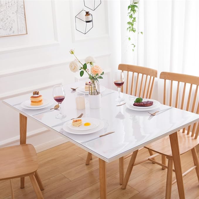 Eisdroma 18 x 60 Inch Clear Table Cover Protector, Clear Desk Mat, 1.5mm Plastic Table Cover, Vinyl Table Protector, Desk Mats on Top of Desks