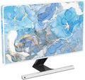 Baocicco Baby Blue Gold Marble Waterproof Screen TV Cover 80 Inch Modern Television Accessories TV LCD Fashion Weatherproof Screen TV Decorations for Tablet LED LCD OLED TVs
