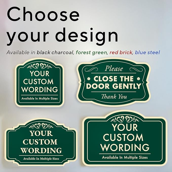Custom Decorative Outdoor Metal Signs, Personalized Aluminum Signs, Customized Driveway Signs, Waterproof Signs Made In USA, Design 2 Forest Green 42x28 In