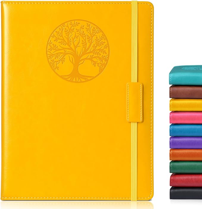Biuwory Lined Journal Notebook for Women Men,256 Pages B5 Large Hardcover Leather Journals for Writing,Travel,Business,Work & School,College Ruled Notebooks for Note Taking,Diary Notepad 7.8"×10.2"