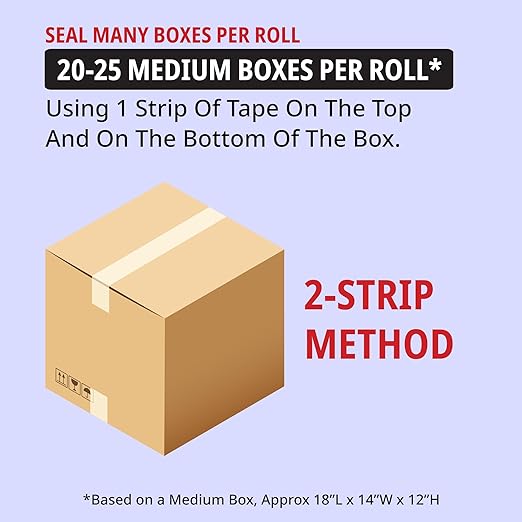 Tape Logic Heavy Duty 2in x 25yd Clear Packaging Tape with Dispenser (2-Pack), Strong Clear Packing Tape Roll Ideal for Shipping & Moving Boxes