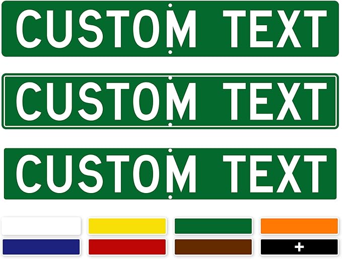 My Sign Center Custom Street Sign, 6x36 Inch, Green, Aluminum, Classic Style, Reflective, Pole or Wall Mount