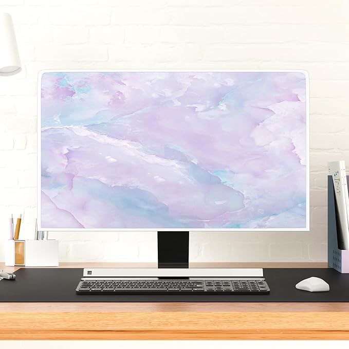 Baocicco Violet Marble Waterproof 45, 46, 47, 48 Inch TV Dust Cover Anti-Static Dustproof Abstract Creative Desigen Television Accessories TV LCD Screen Texture TV Decoration for LED LCD OLED TVs
