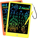 BUKEBU LCD Writing Tablet Doodle Board, Colorful Drawing Pad, Electronic Drawing Tablet, Drawing Pads,Travel Gifts for Kids Ages 3 4 5 6 7 8 Year Old Girls Boys (10.5 inch, Orange+Yellow)