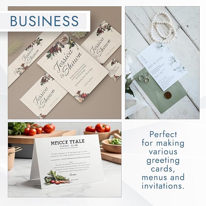MOS White Cardstock Paper 11 x 14 Inch (60 Sheets) — Heavyweight Poster Board Card Stock for Crafts, Certificates, Menus, Art Projects, Printer Compatible